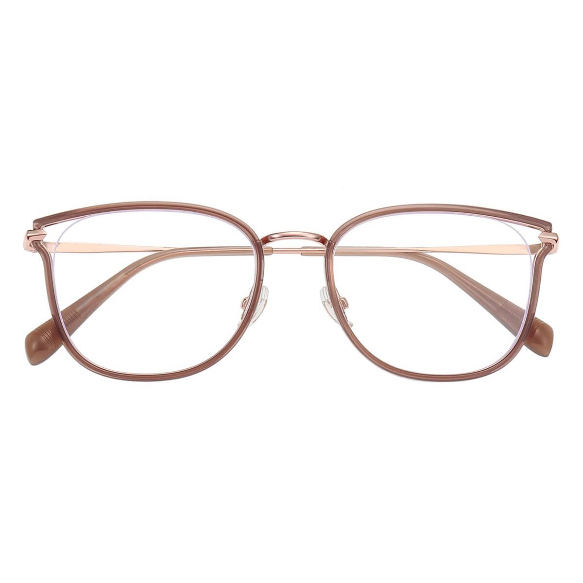 22076 Oval Cat-eye Butterfly Brown Eyeglasses Frames | Leoptique