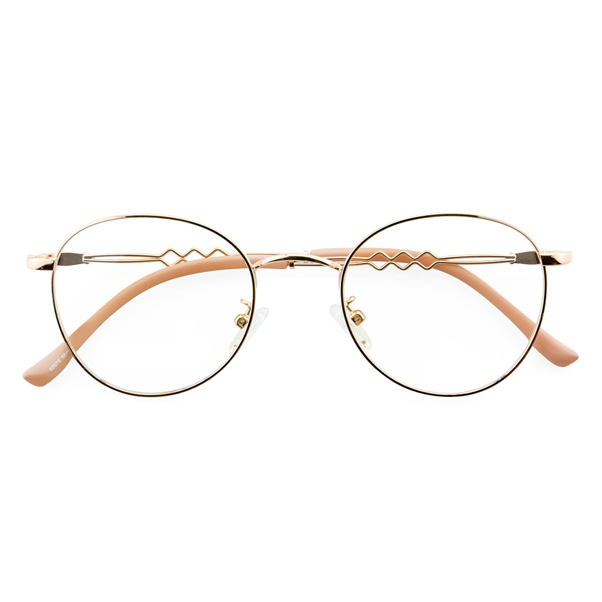 60076 Round Pink Eyeglasses Frames | Leoptique