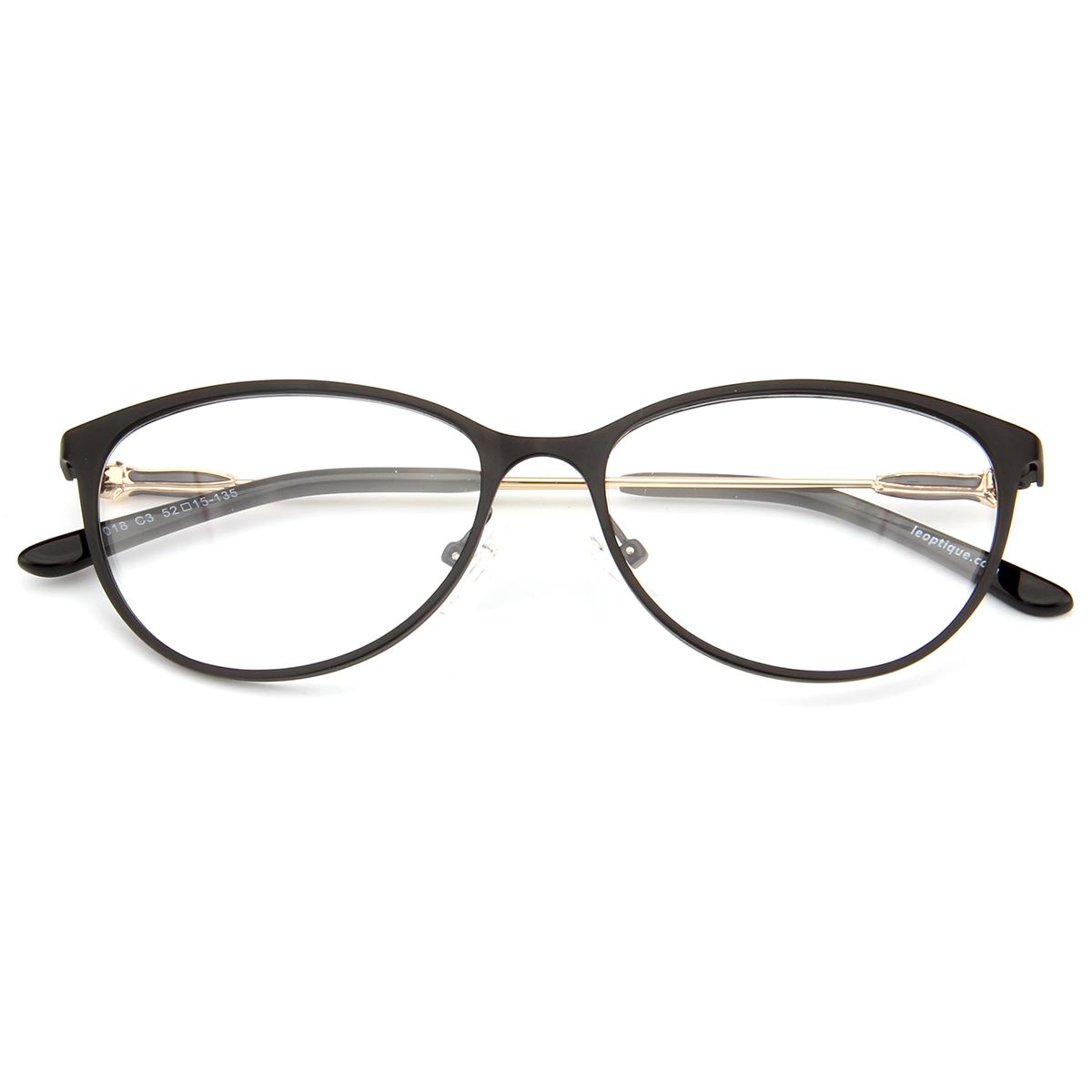 71018 Oval Black Eyeglasses Frames Leoptique 7138