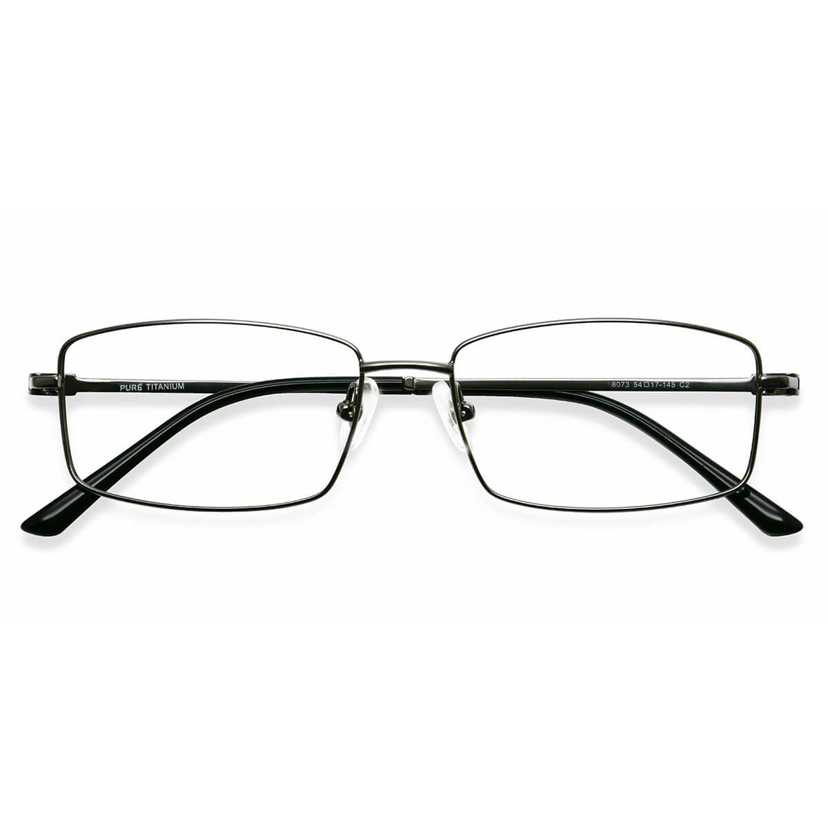 8073 Rectangle Gray Eyeglasses Frames Leoptique