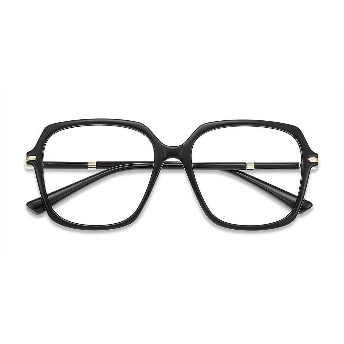 82248 Rectangle Square Black Eyeglasses Frames | Leoptique