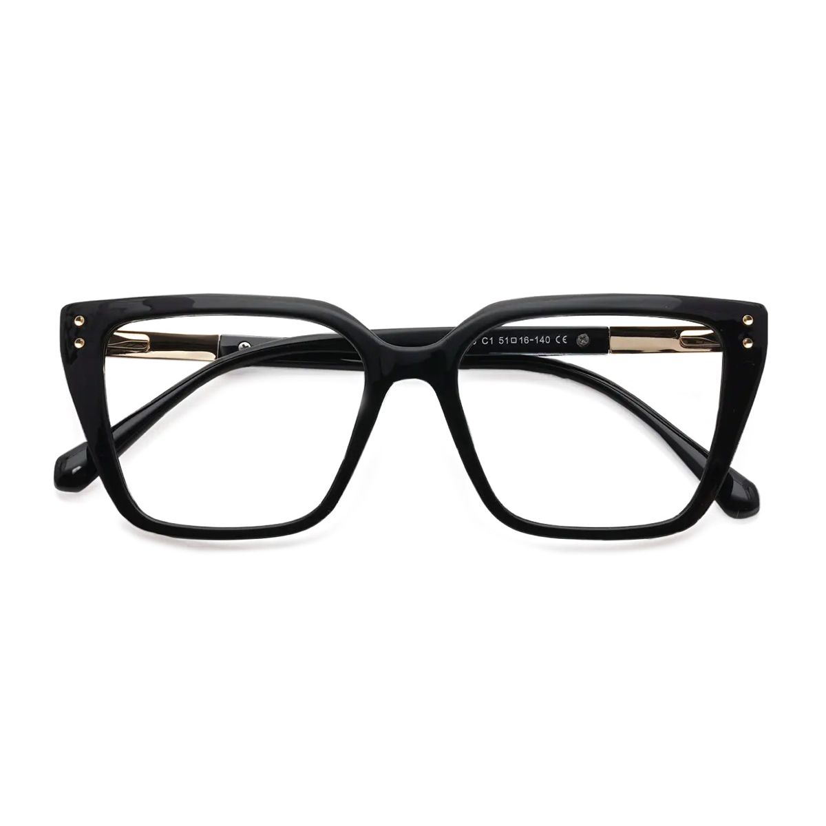 83616 Rectangle Black Eyeglasses Frames | Leoptique