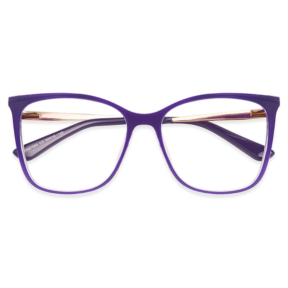 87054 Square Purple Eyeglasses Frames Leoptique