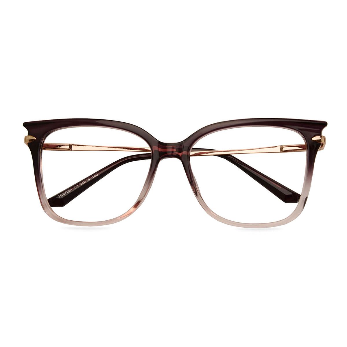 87061 Rectangle Purple Eyeglasses Frames Leoptique