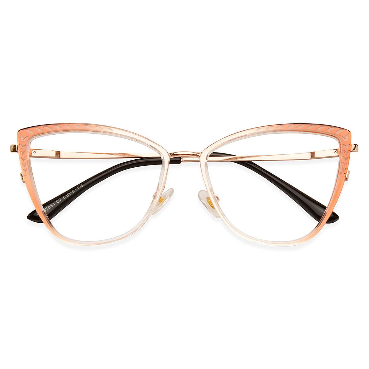 87084 Cat-eye Orange Eyeglasses Frames | Leoptique