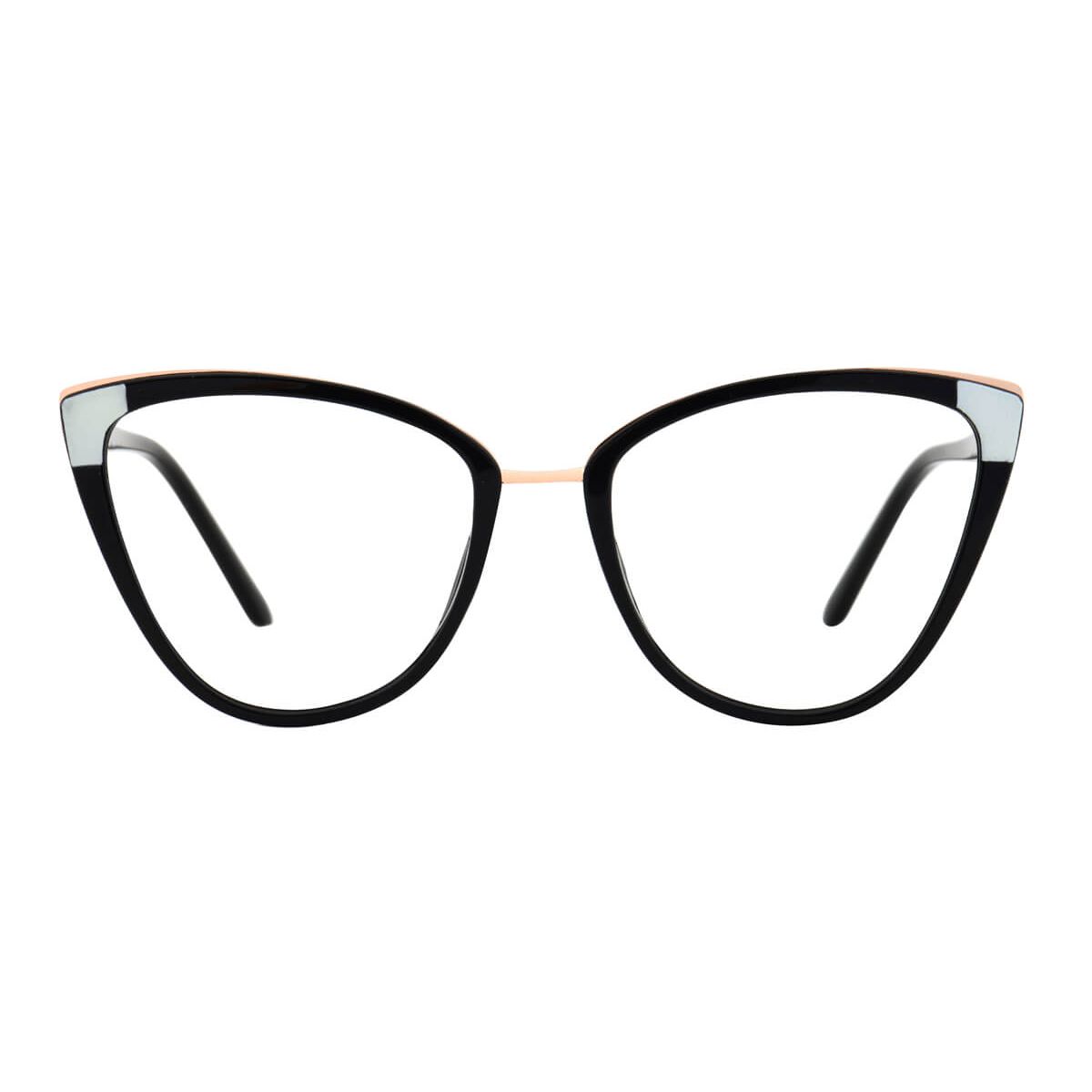 87098 Cat Eye Black Eyeglasses Frames Leoptique