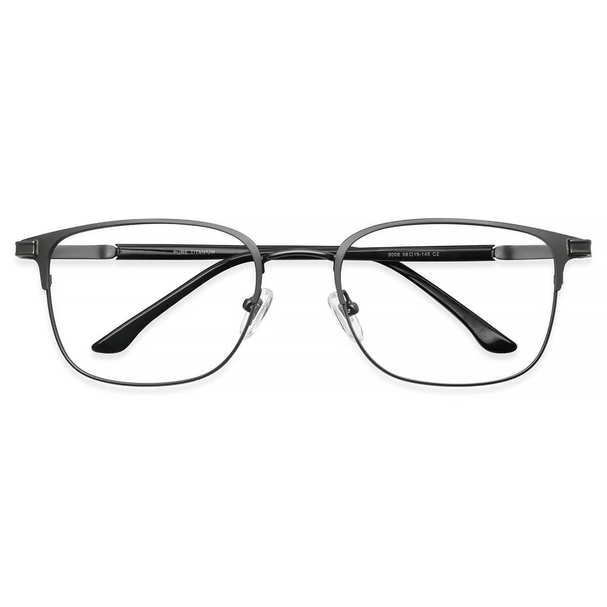 9008 Rectangle Gray Eyeglasses Frames | Leoptique