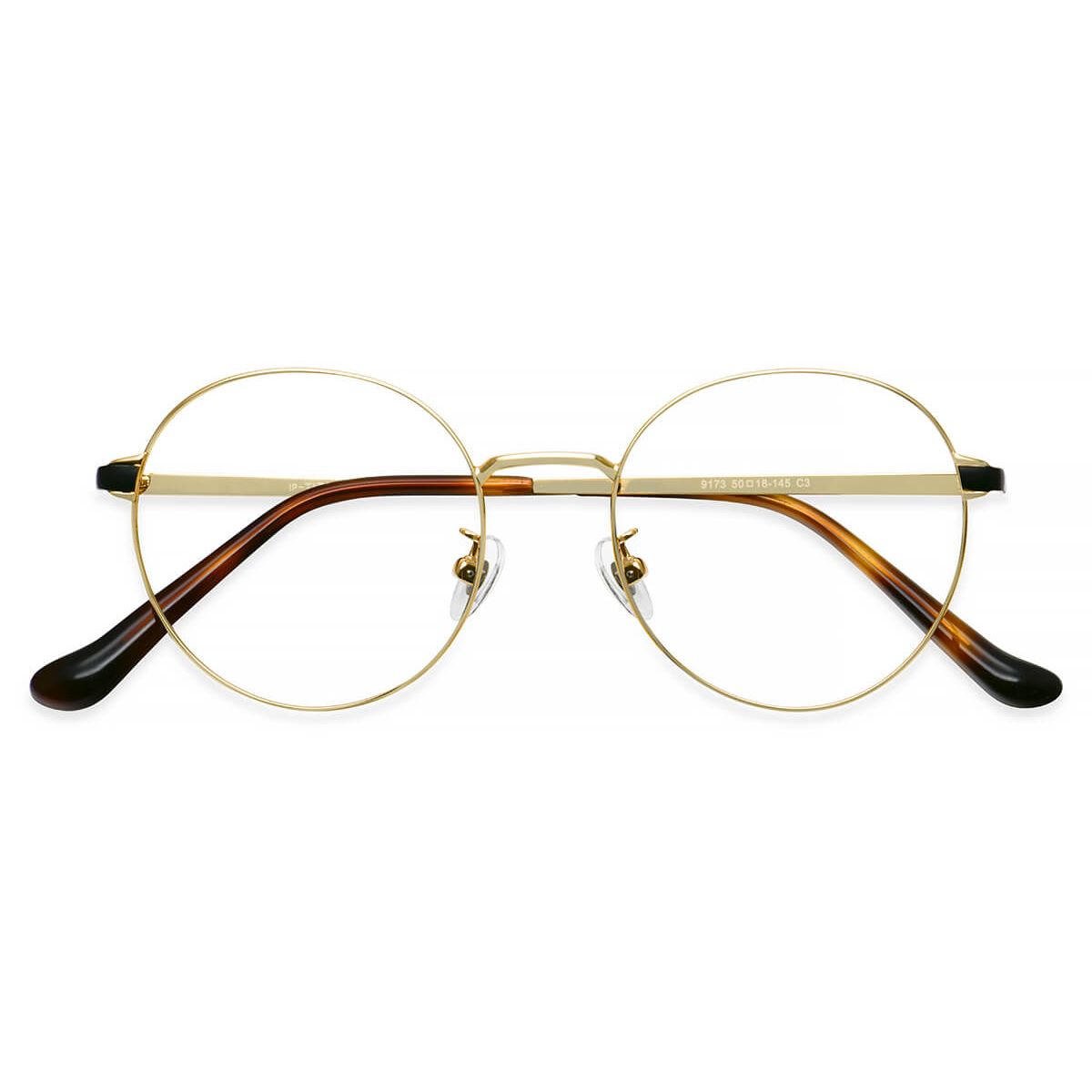 9173 Round Yellow Eyeglasses Frames | Leoptique
