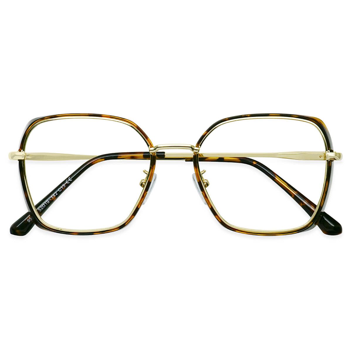 95583 Square Tortoise Eyeglasses Frames Leoptique