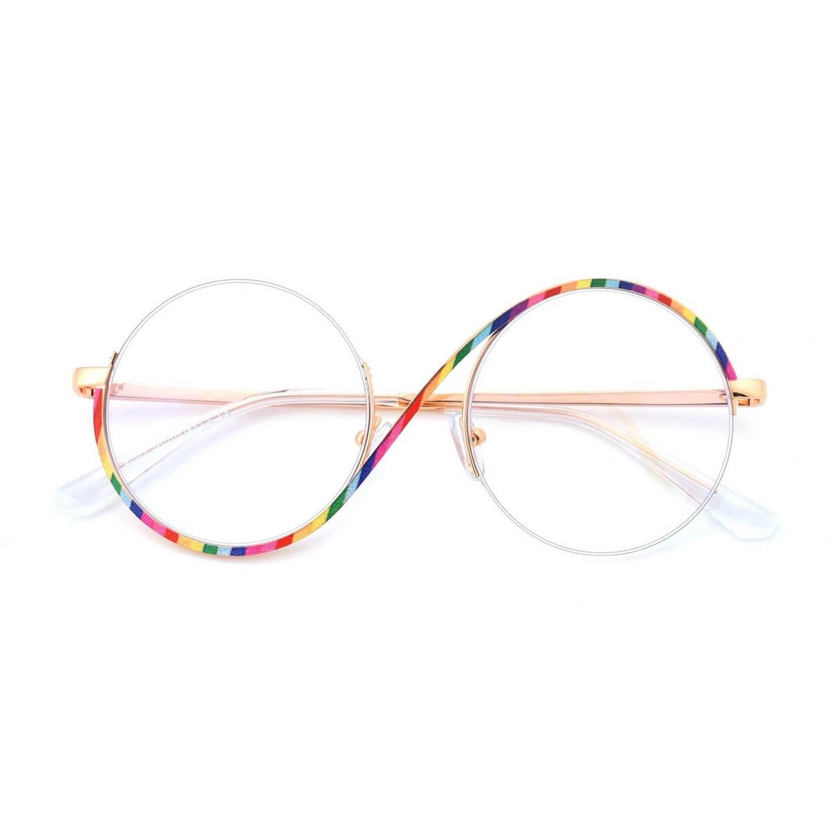 95929 Round Floral Eyeglasses Frames Leoptique 7932