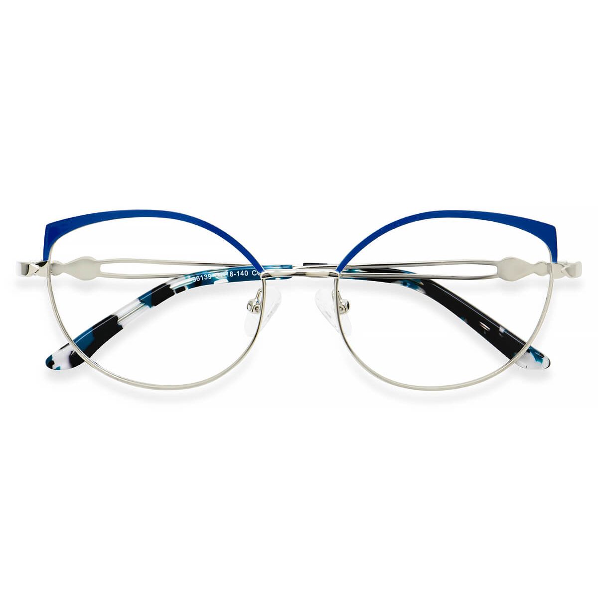 96139 Cat Eye Blue Eyeglasses Frames Leoptique