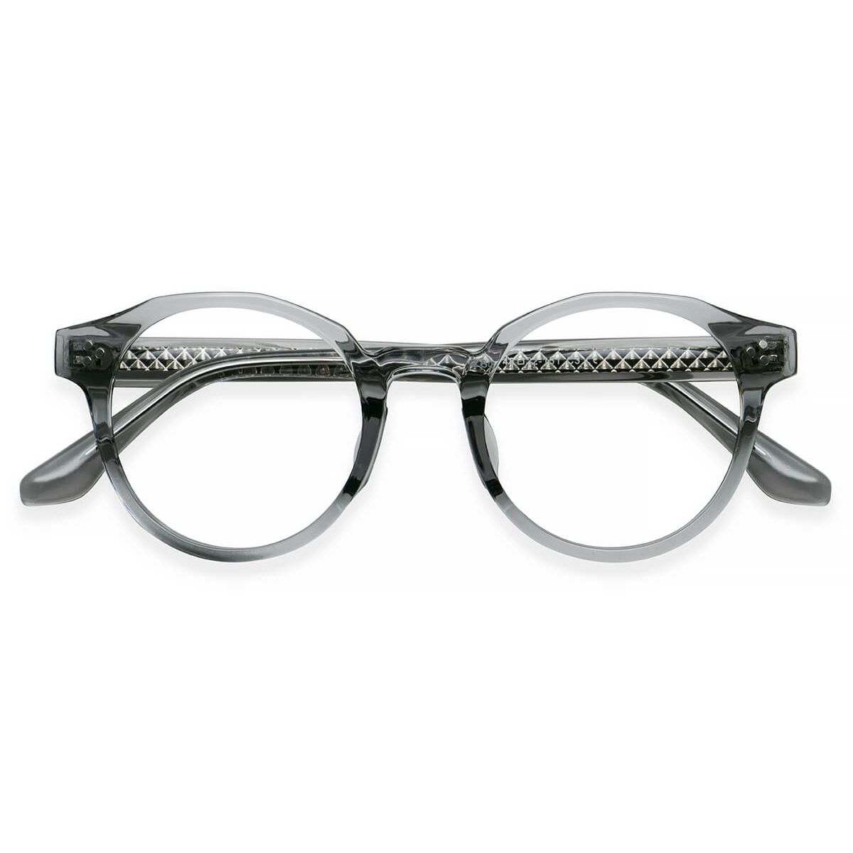 Ch2809 Round Gray Eyeglasses Frames Leoptique