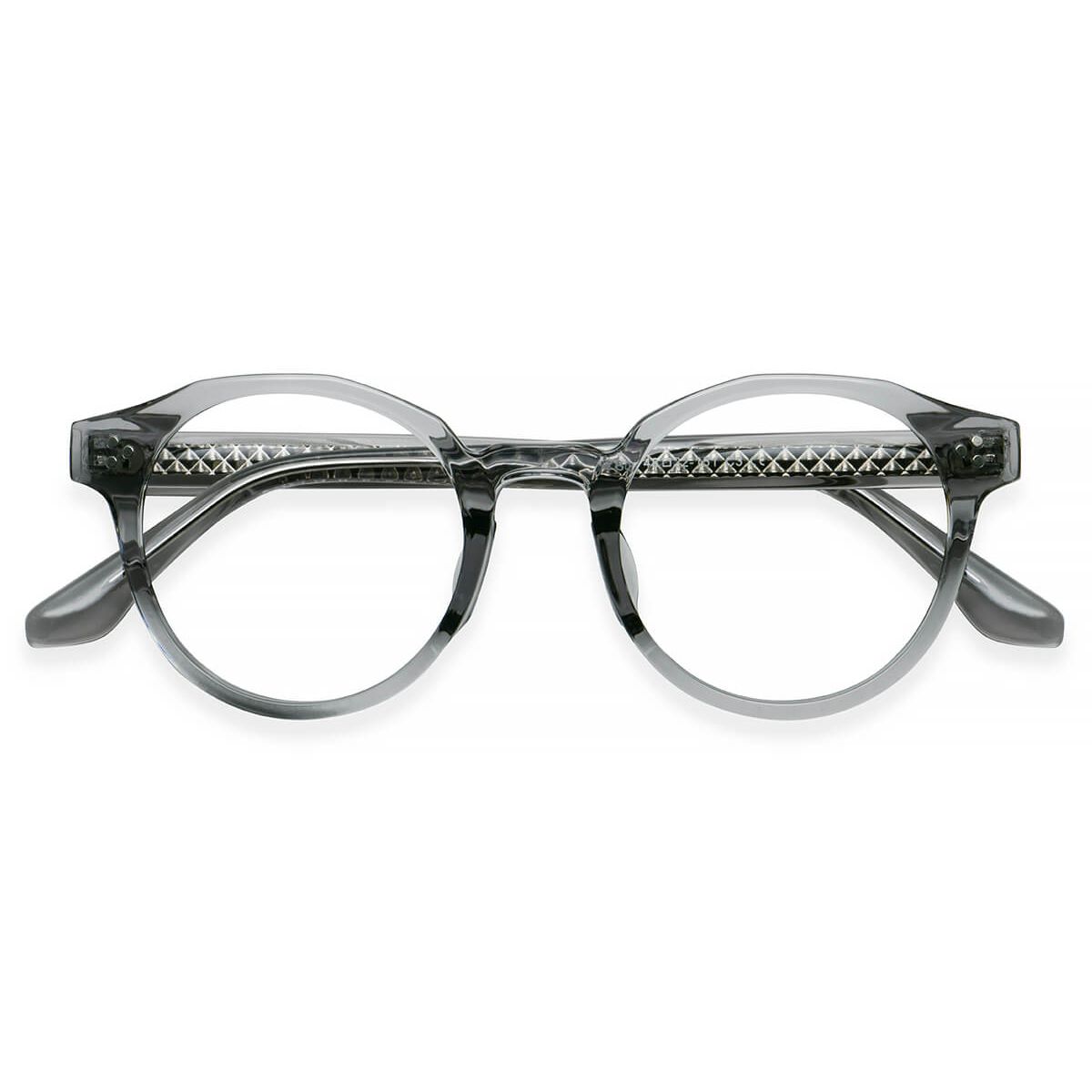 CH2809 Round Gray Eyeglasses Frames Leoptique