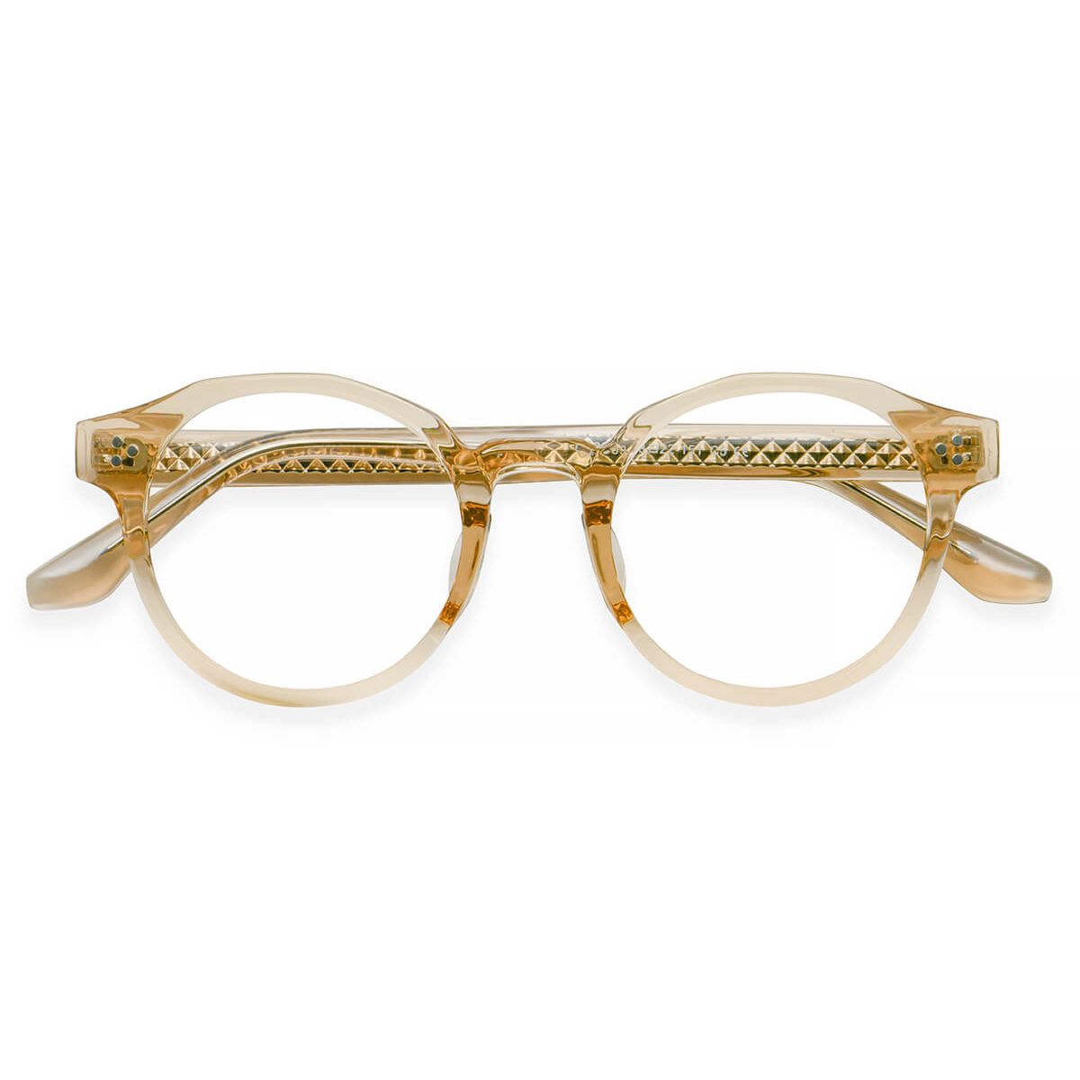 Ch2809 Round Yellow Eyeglasses Frames Leoptique