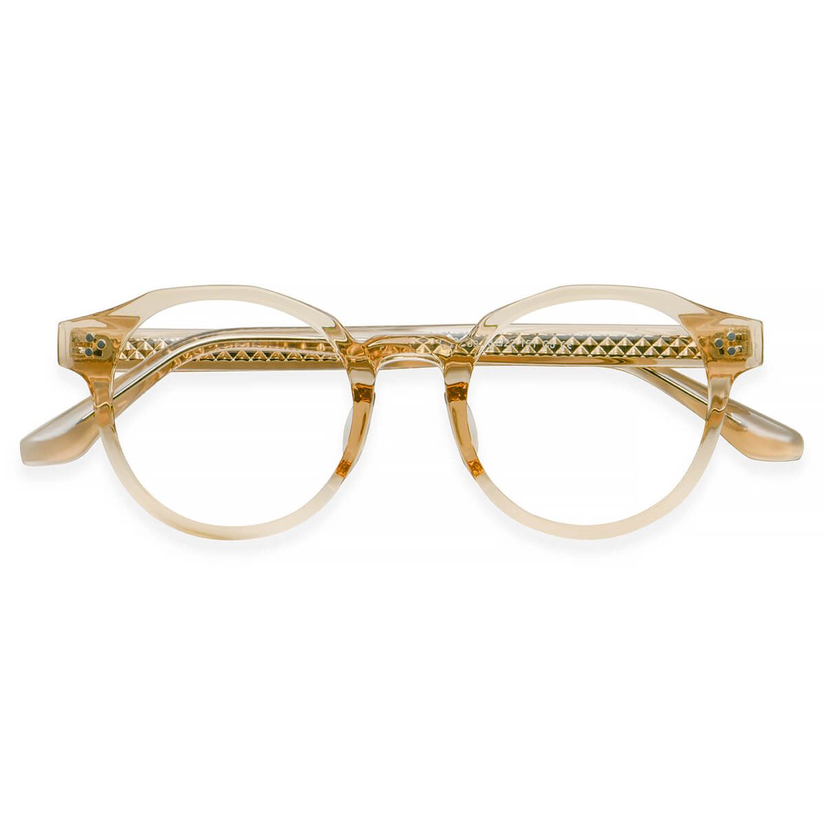 CH2809 Round Yellow Eyeglasses Frames Leoptique