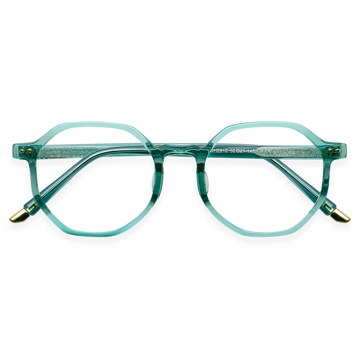 CH2812 Oval Green Eyeglasses Frames | Leoptique