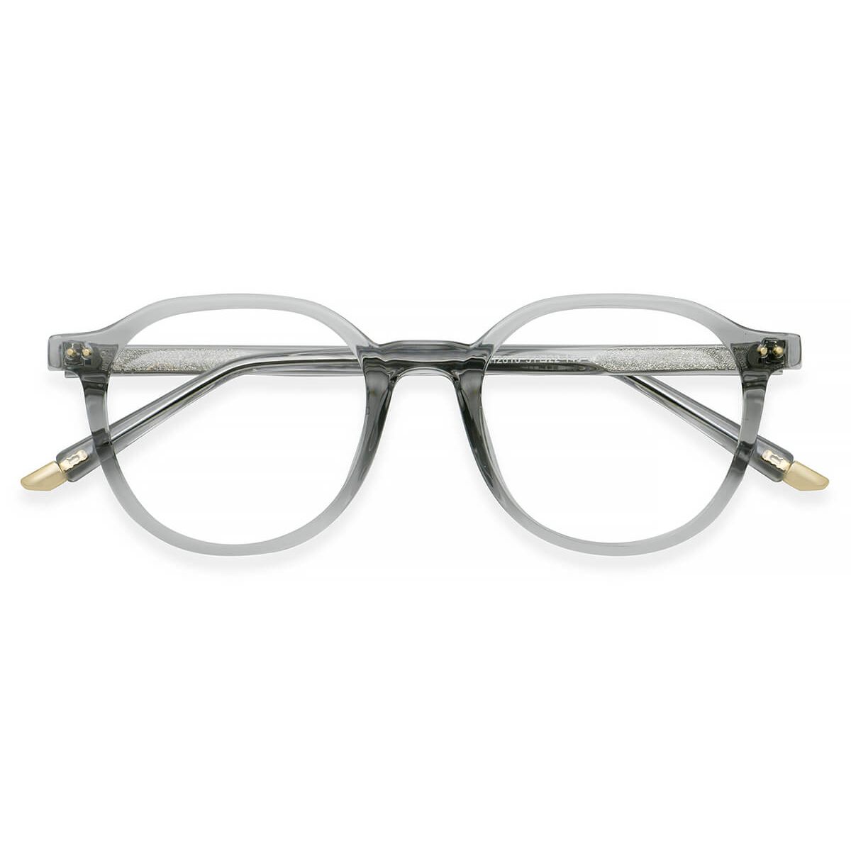 Ch2816 Round Gray Eyeglasses Frames Leoptique