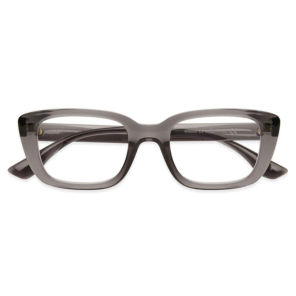 WY-W5005 Rectangle Gray Eyeglasses Frames | Leoptique