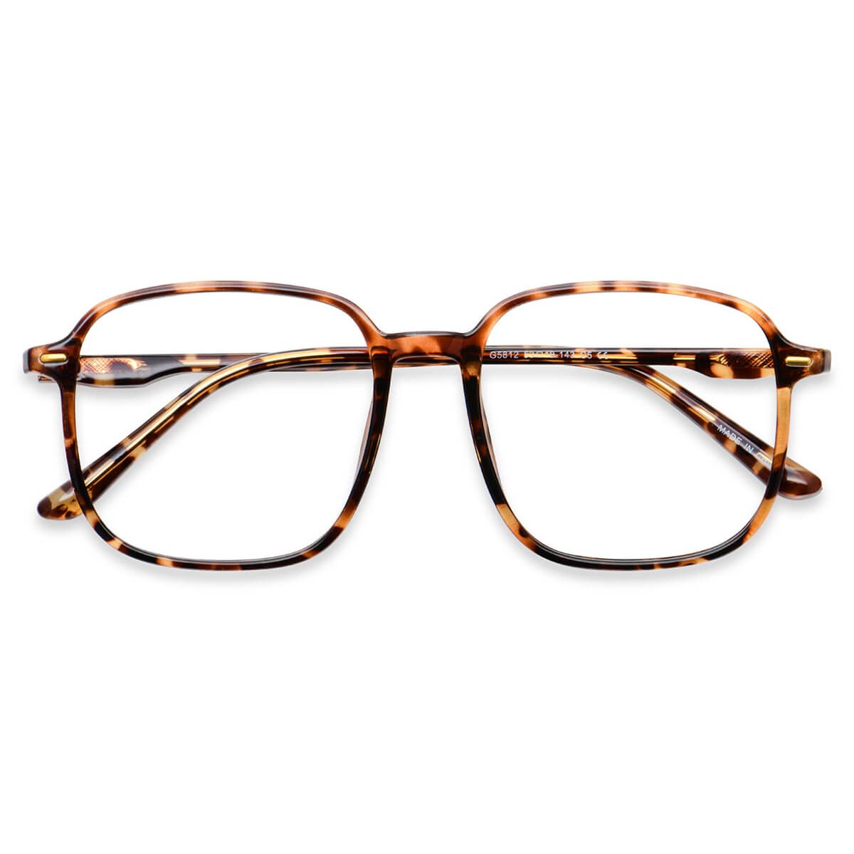 G5812 Square Tortoise Eyeglasses Frames Leoptique 4756