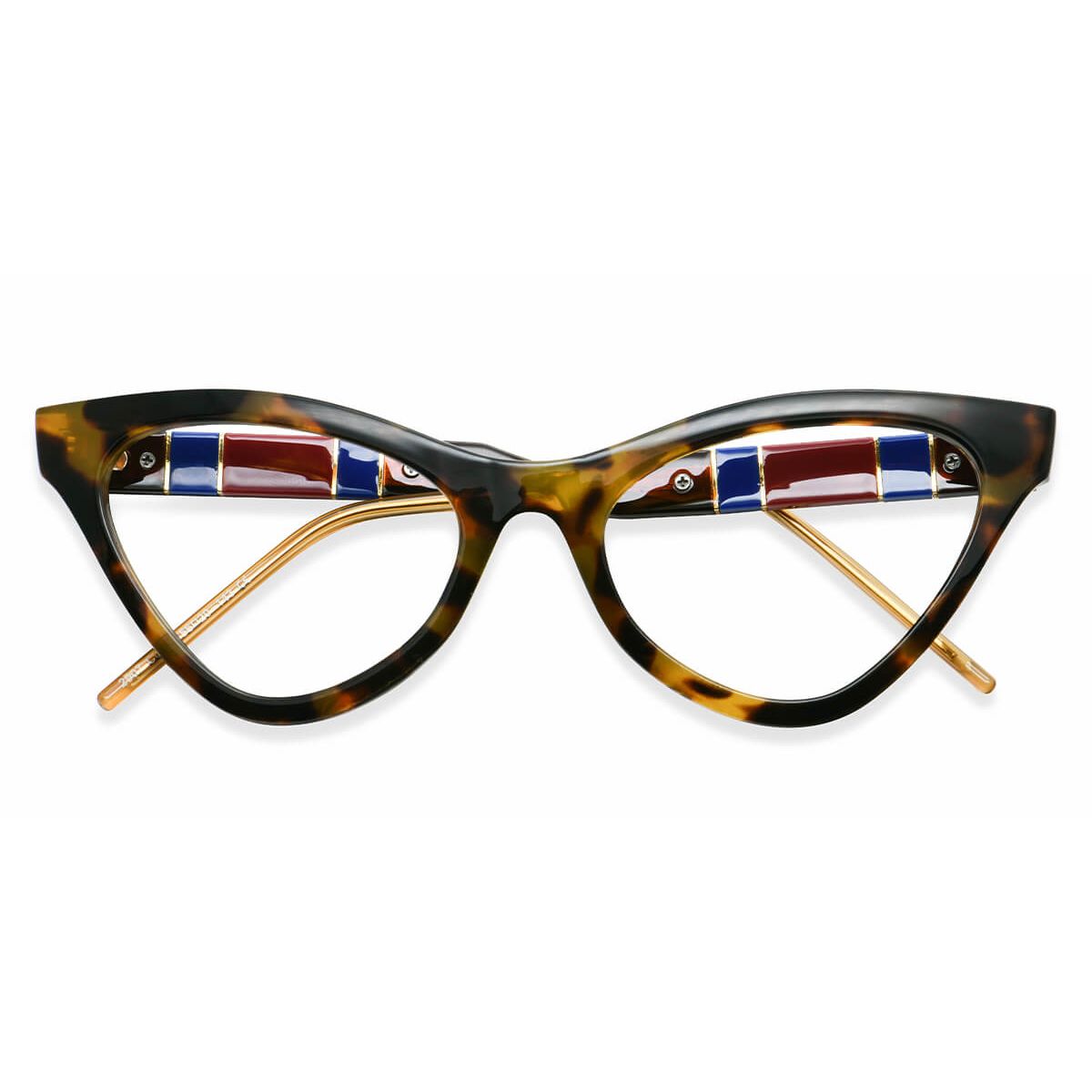 C2007 Cat Eye Tortoise Eyeglasses Frames Leoptique 