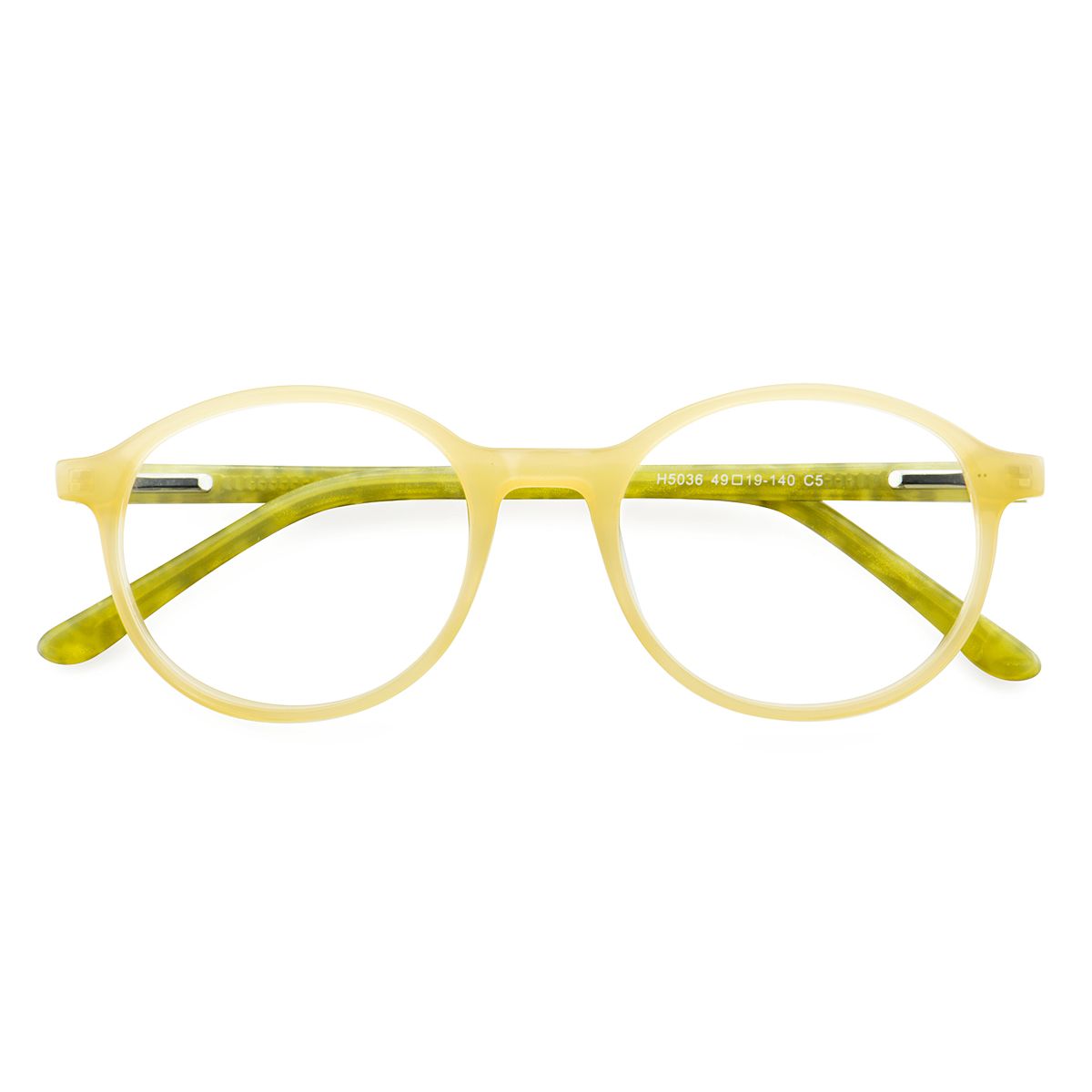H5036 Oval Yellow Eyeglasses Frames Leoptique