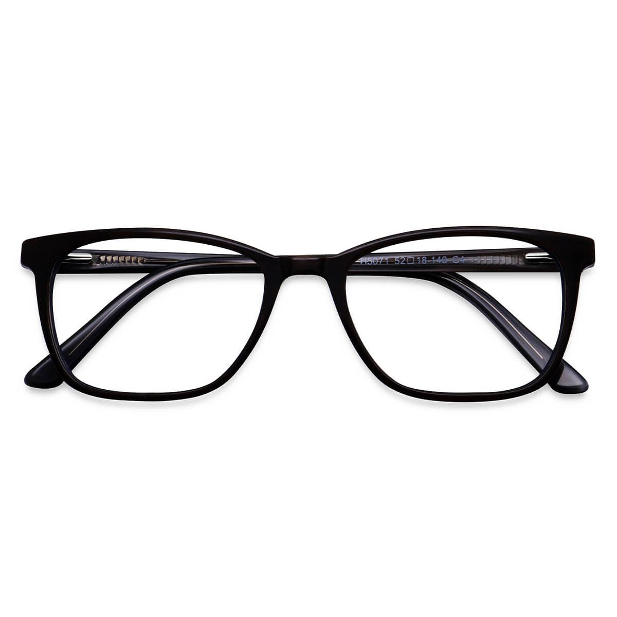 H5071 Rectangle Brown Eyeglasses Frames Leoptique