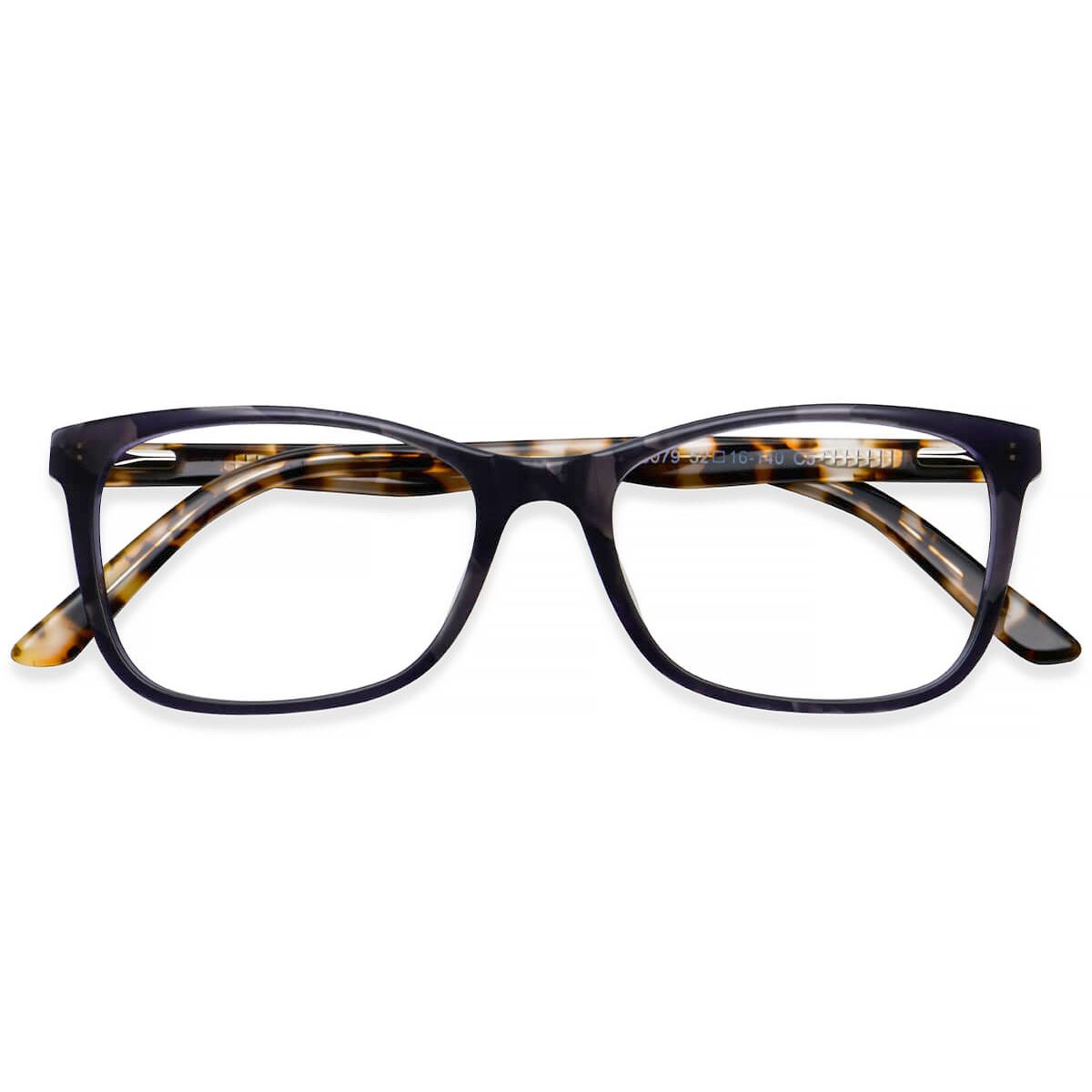 H5079 Rectangle Striped Eyeglasses Frames Leoptique