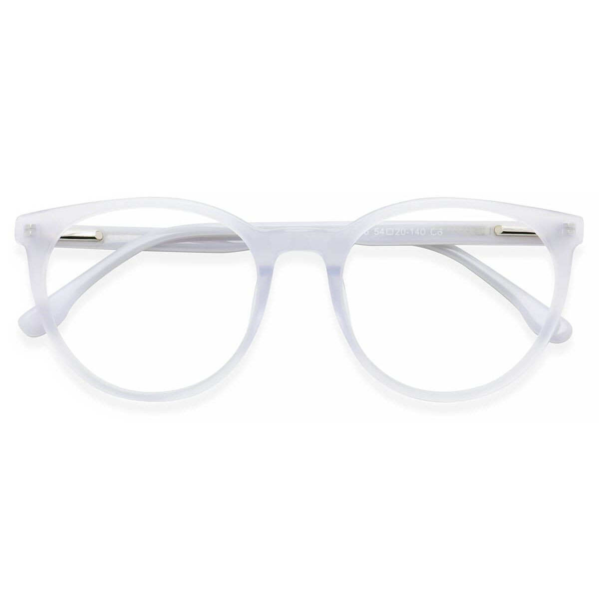 H5086 Round White Eyeglasses Frames Leoptique