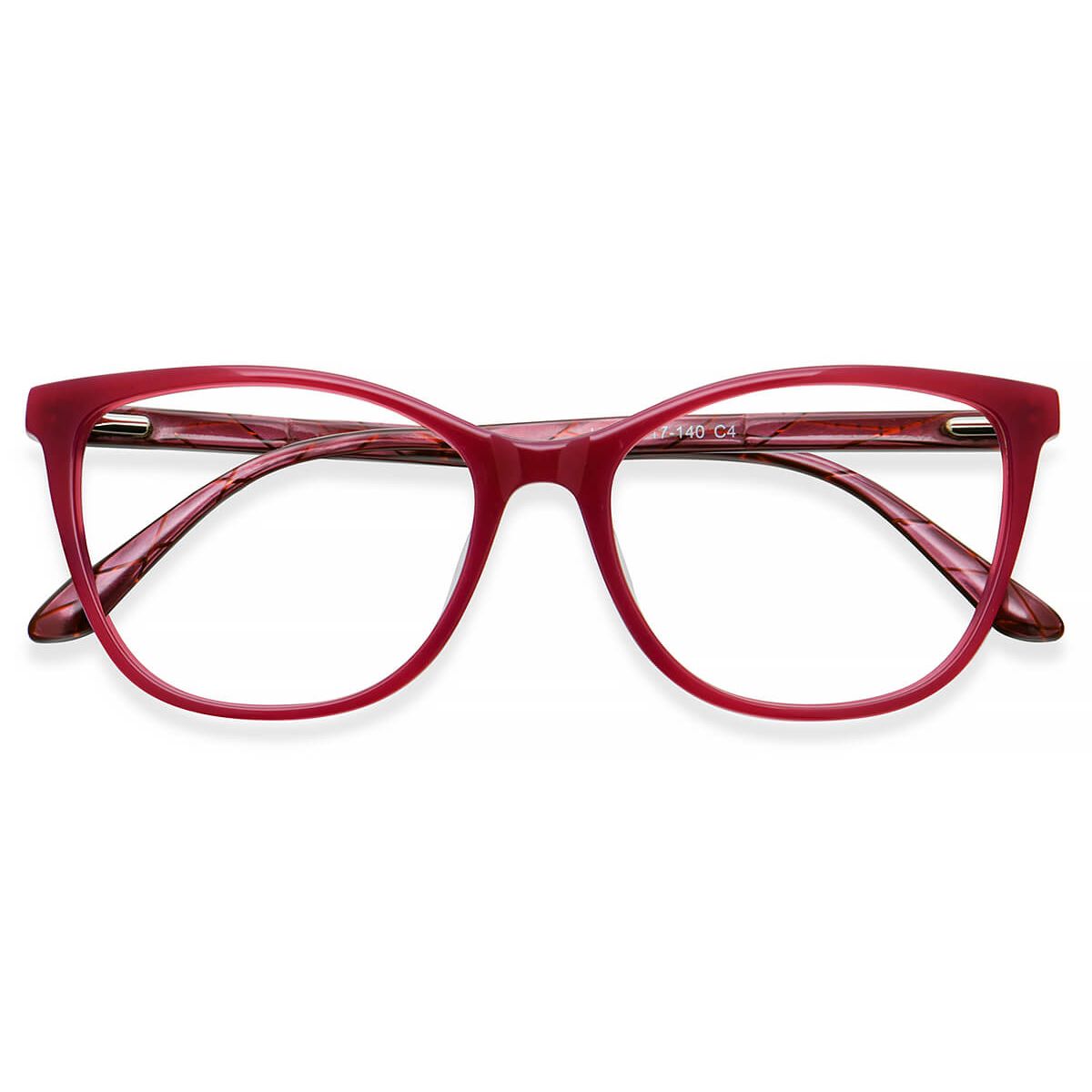 H5088 Oval Red Eyeglasses Frames | Leoptique