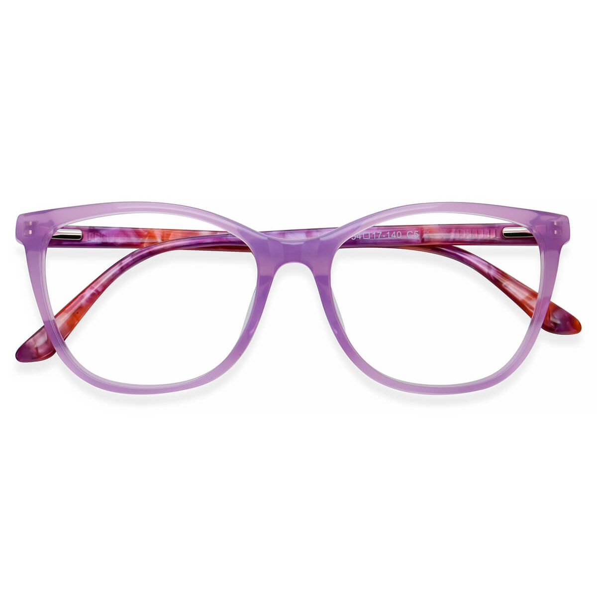 H5088 Oval Purple Eyeglasses Frames | Leoptique