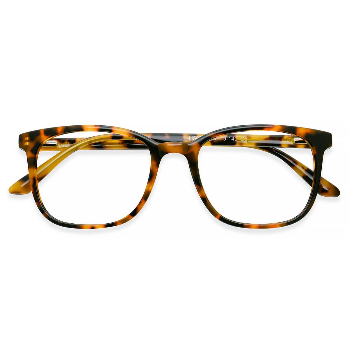H5089 Square Tortoise Eyeglasses Frames Leoptique 