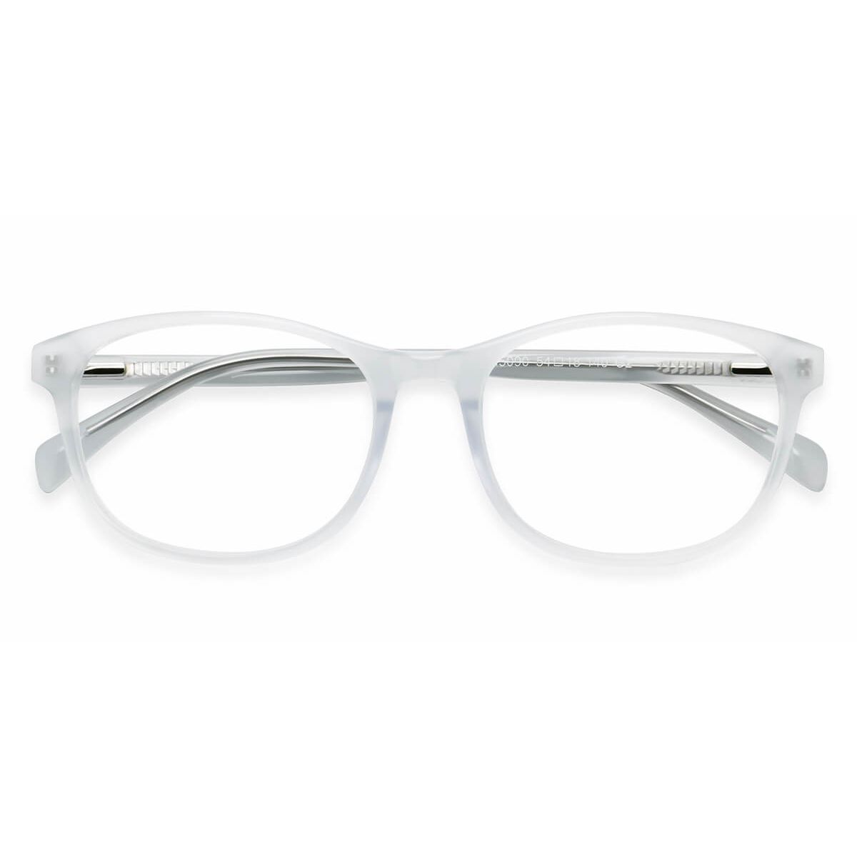 H5090 Oval White Eyeglasses Frames | Leoptique