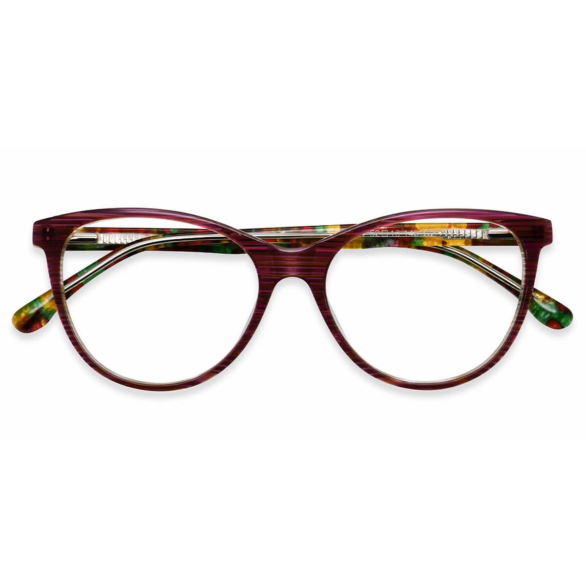 H5094 Oval Wayfarer Striped Eyeglasses Frames Leoptique