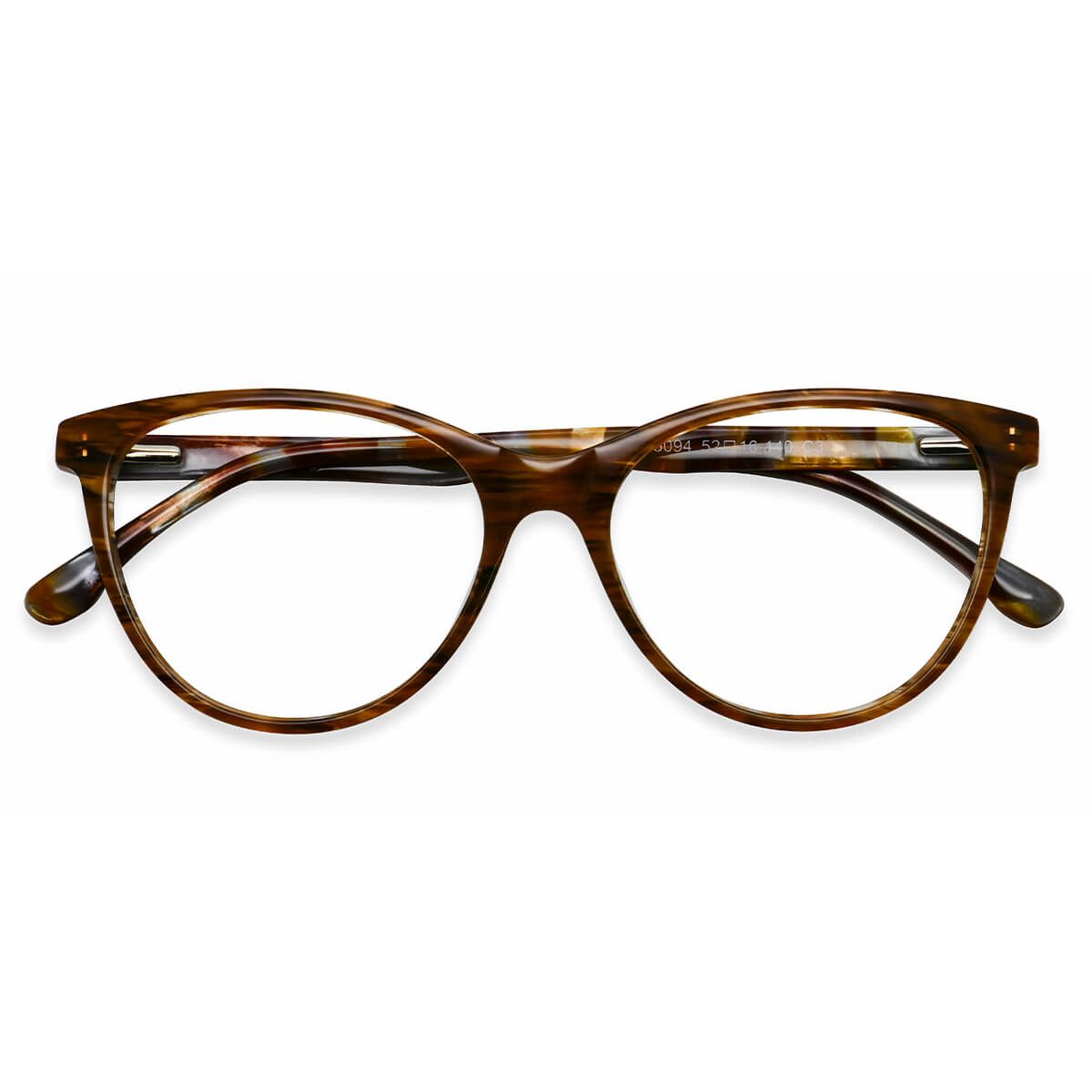 H5094 Oval Wayfarer Striped Eyeglasses Frames Leoptique