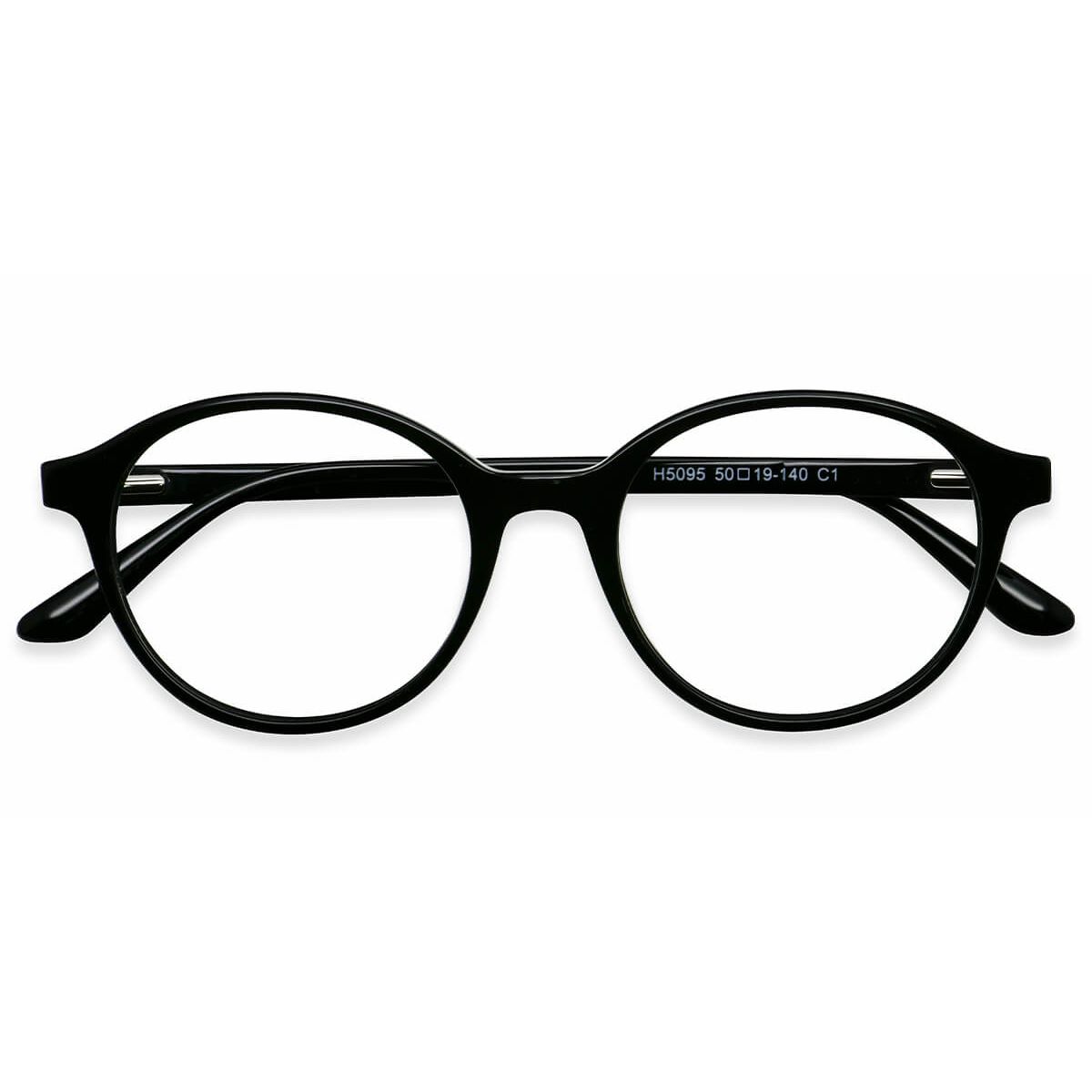 H5095 Oval Black Eyeglasses Frames Leoptique