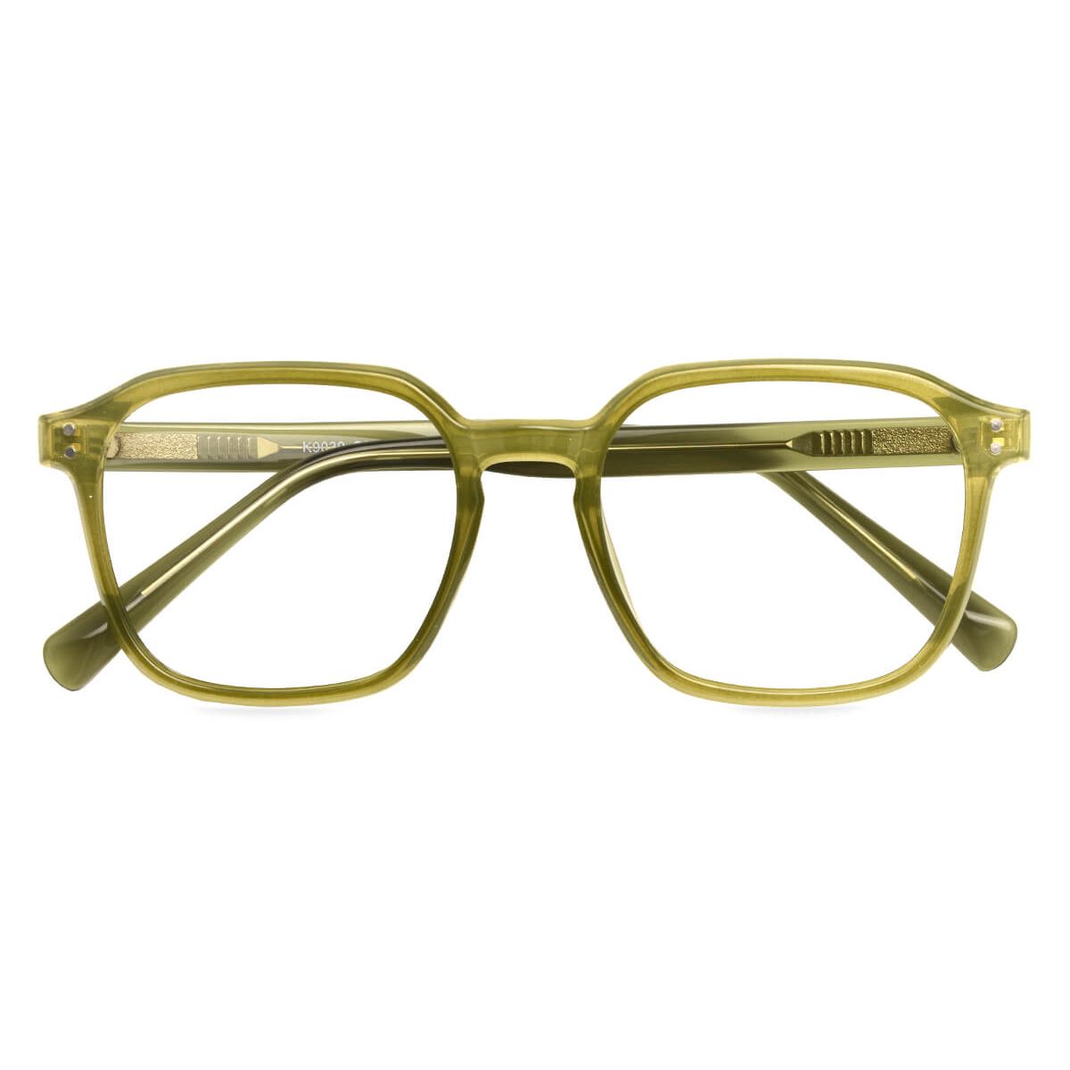 K9039 Square Green Eyeglasses Frames Leoptique