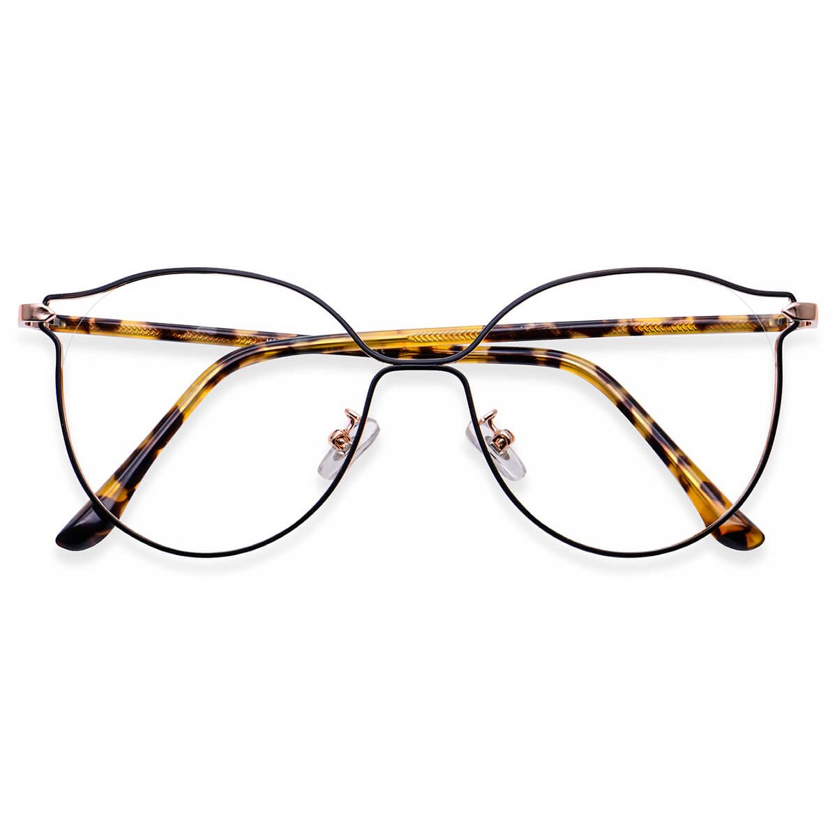 Kbt98328 Round Black Eyeglasses Frames Leoptique 2707