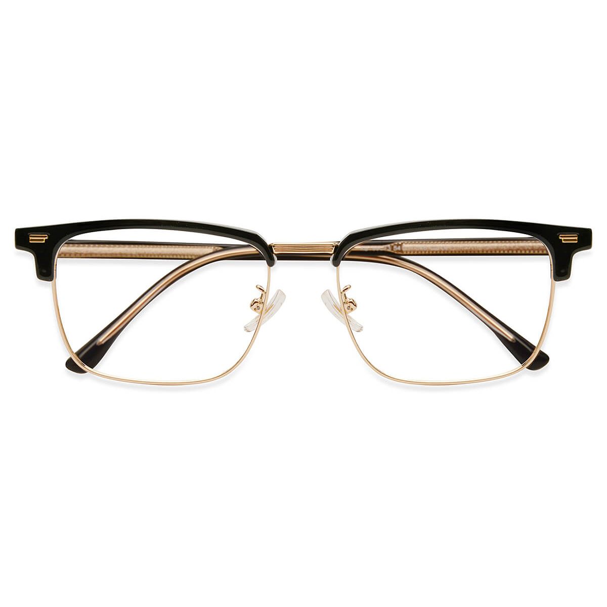 KBT98C73 Rectangle Browline Black Eyeglasses Frames | Leoptique