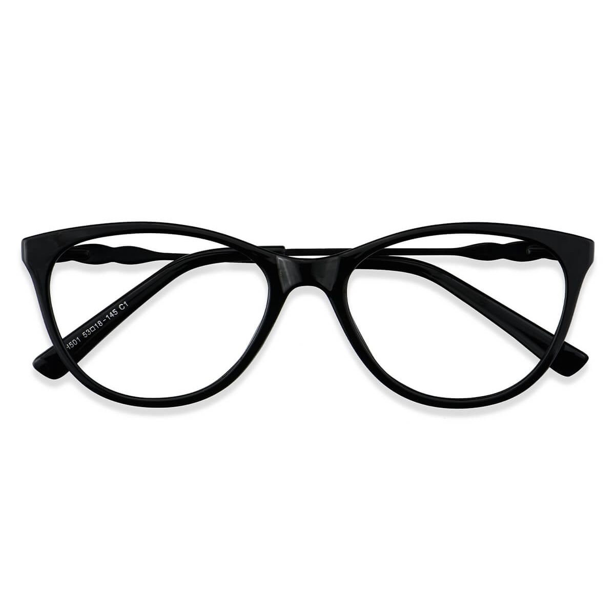 Lh501 Oval Wayfarer Black Eyeglasses Frames Leoptique 