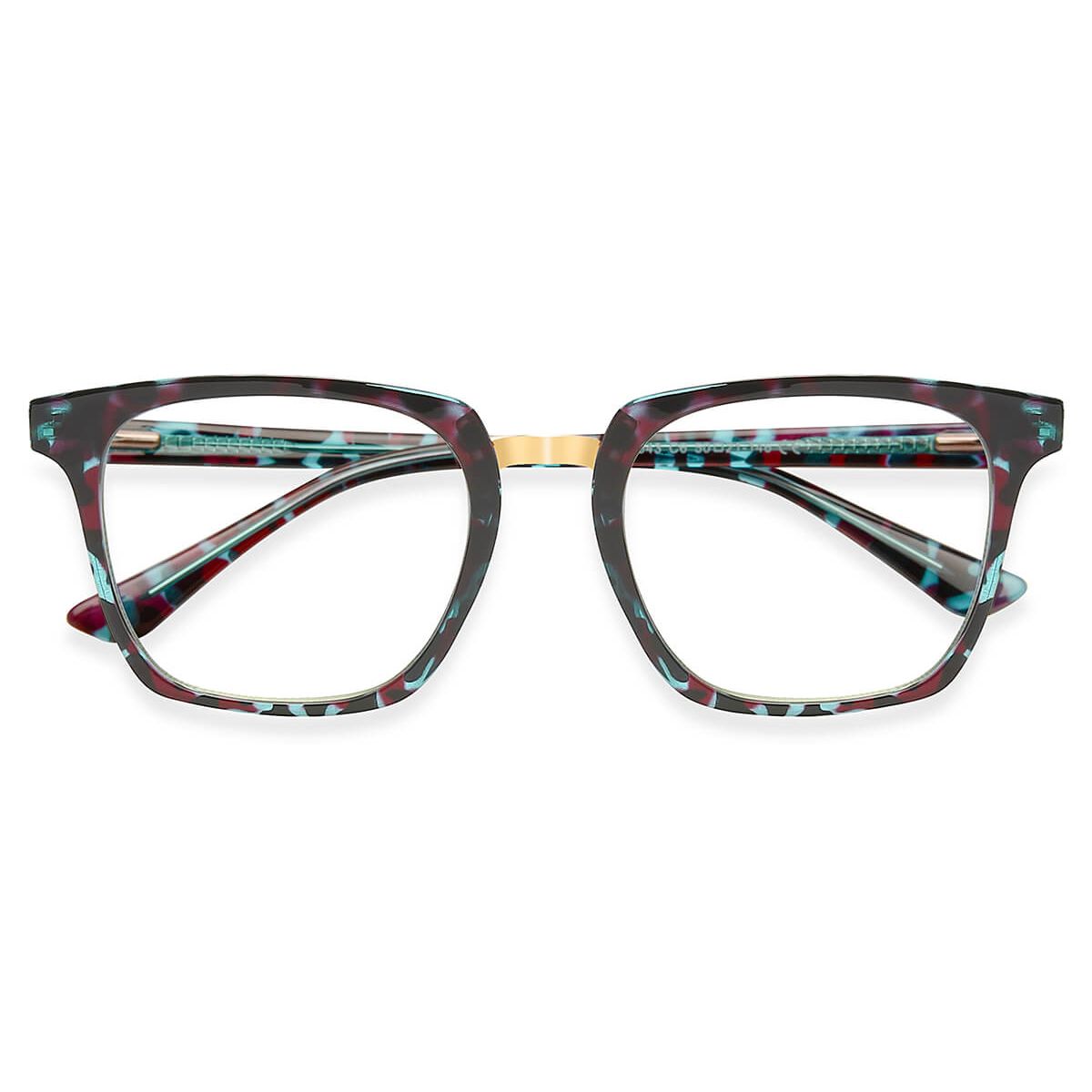 P2043 Rectangle Floral Eyeglasses Frames Leoptique