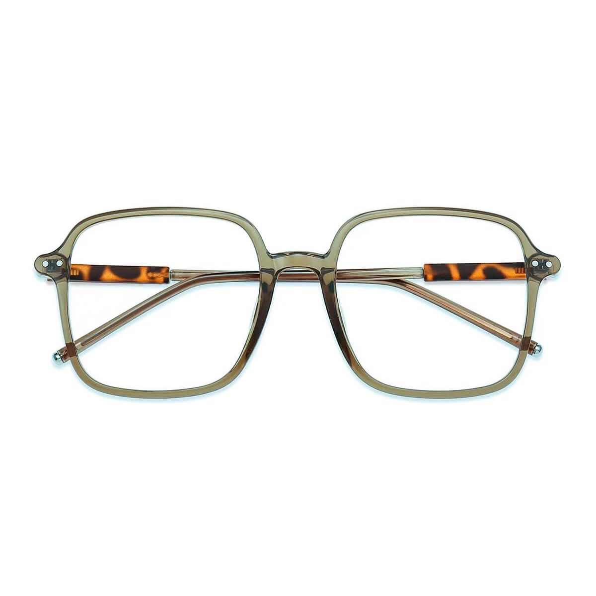T7269 Square Green Eyeglasses Frames Leoptique