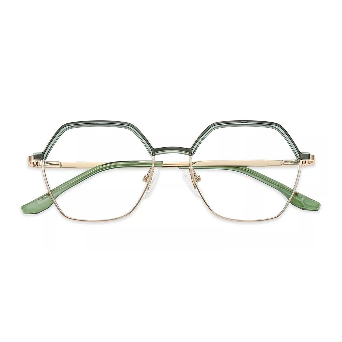 TB3202 Browline Geometric Green Eyeglasses Frames Leoptique
