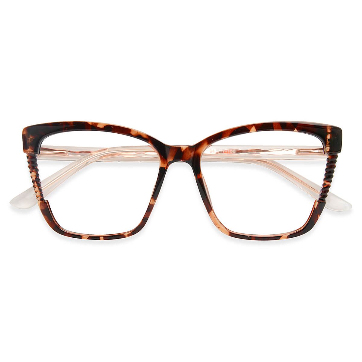 TR7570 Rectangle Tortoise Eyeglasses Frames | Leoptique
