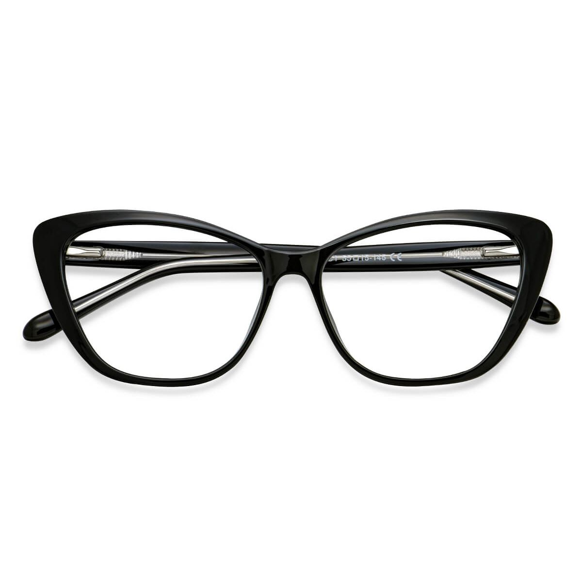 W2004 Oval Black Eyeglasses Frames Leoptique