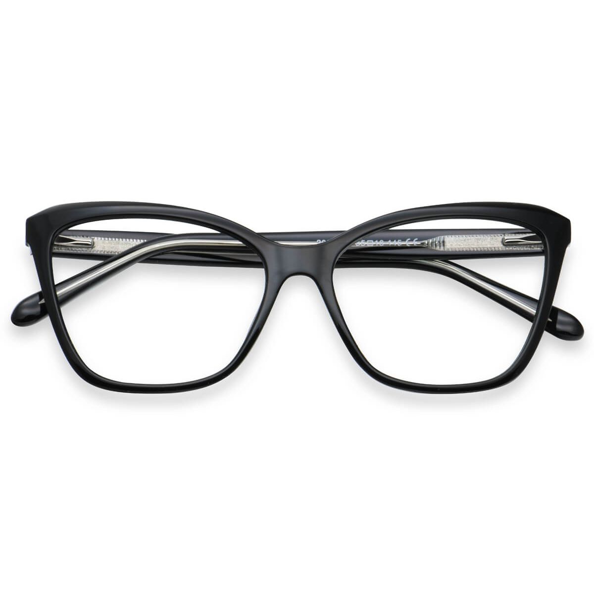 W2006 Cat-eye Wayfarer Black Eyeglasses Frames | Leoptique