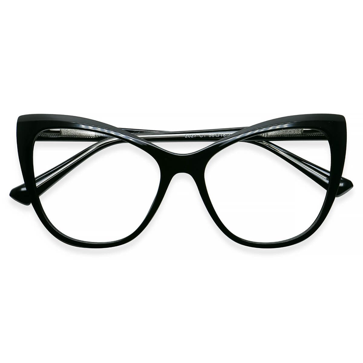 W2027 Cat-eye Butterfly Black Eyeglasses Frames | Leoptique