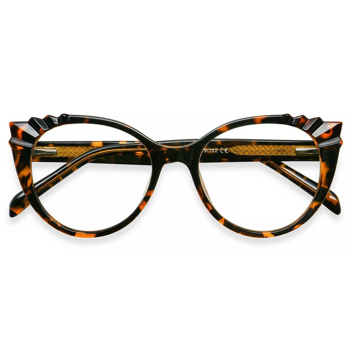 W2037 Round Cat-eye Tortoise Eyeglasses Frames | Leoptique