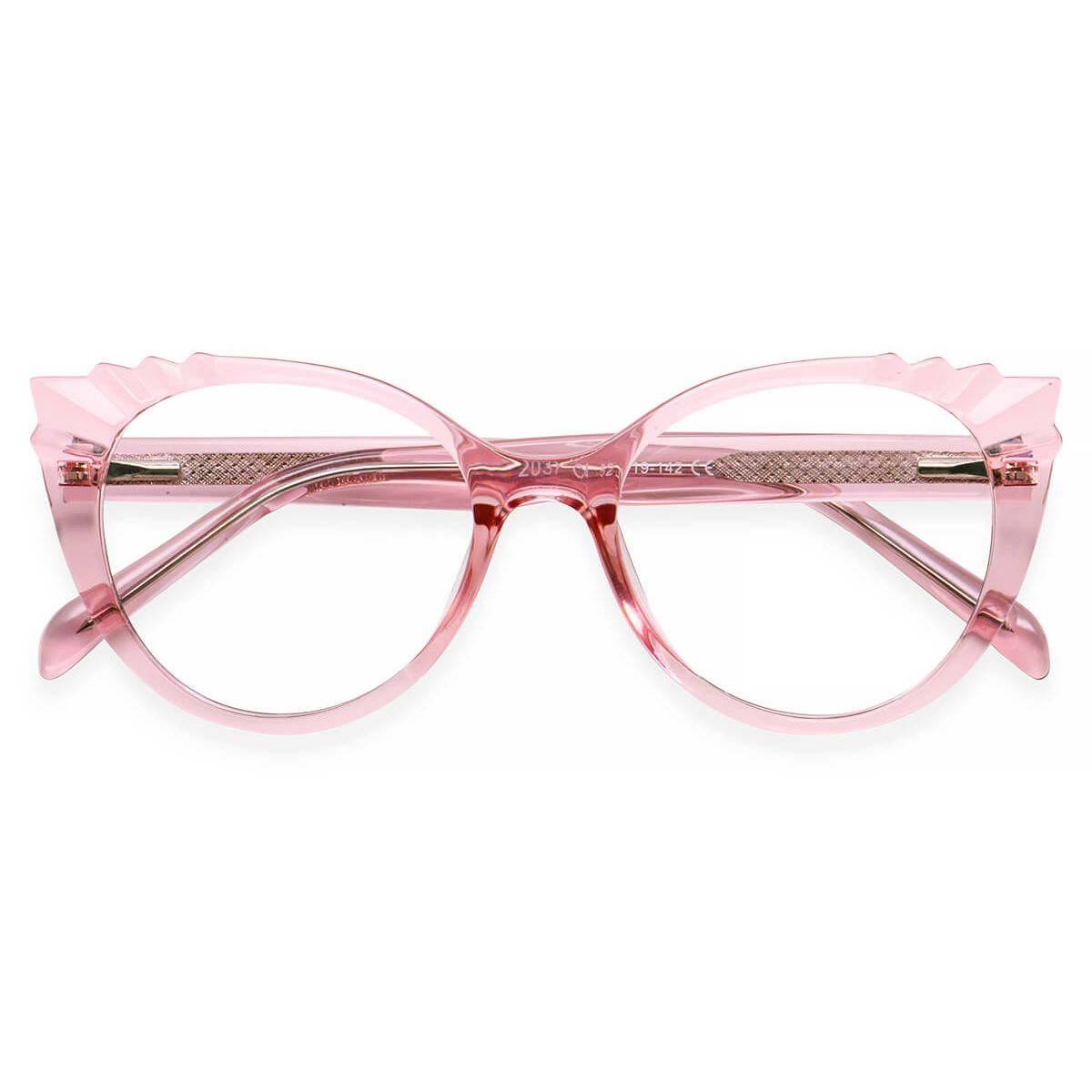 W2037 Round Cat Eye Pink Eyeglasses Frames Leoptique 