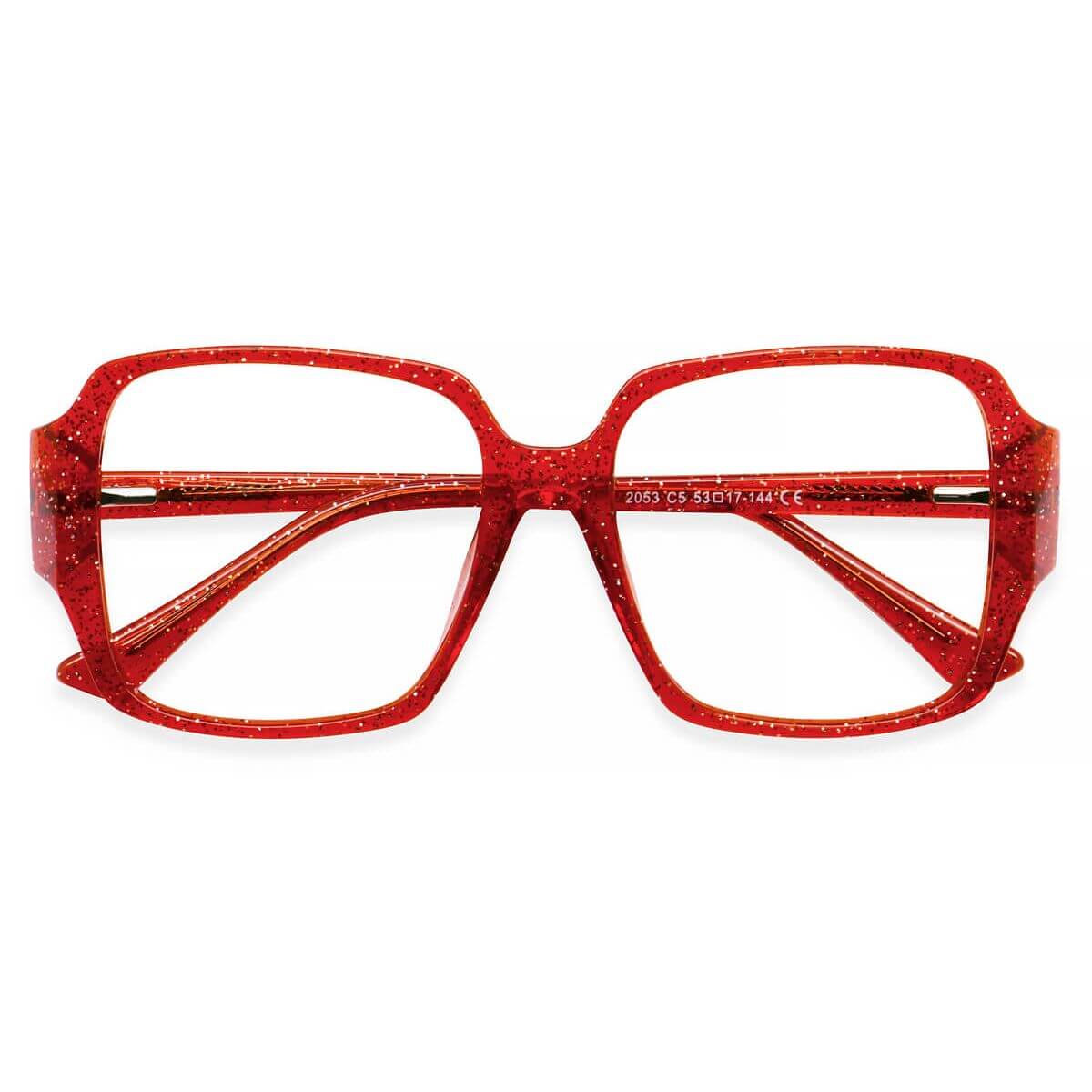 W2053 Square Red Eyeglasses Frames Leoptique 