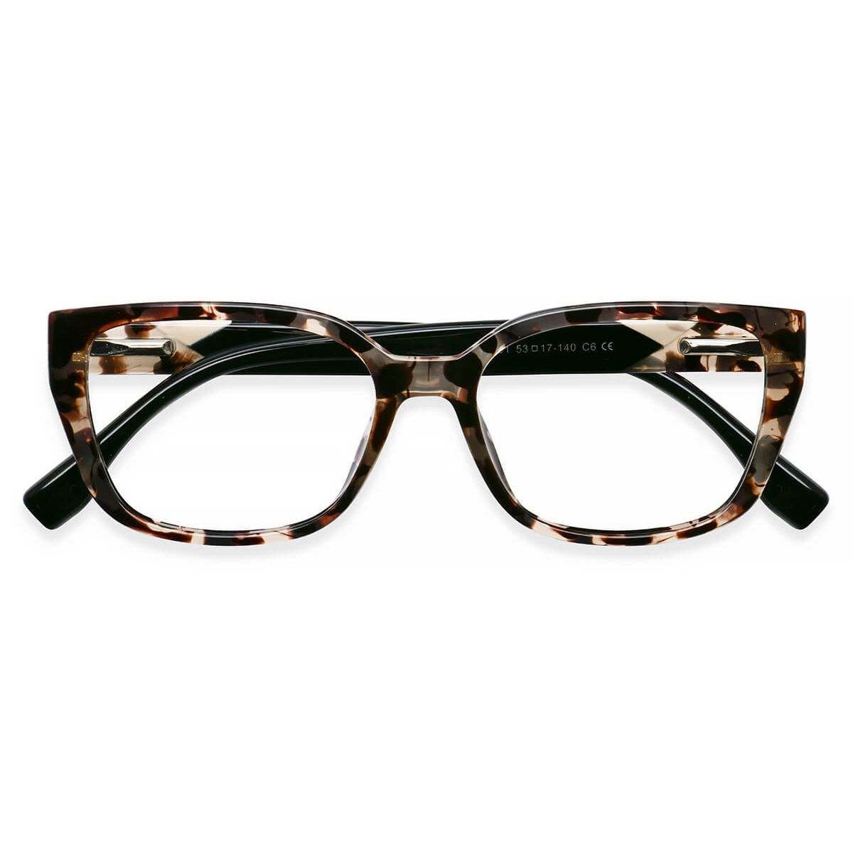 Y5201 Rectangle Tortoise Eyeglasses Frames Leoptique